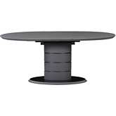 Kendra 55" Extendable Dining Table in Glass, Gray & Black